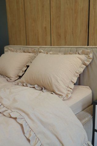 Наволочка Варена бавовна з рюшами &laquo;Бежева&raquo;, 50х70 5460300 фото