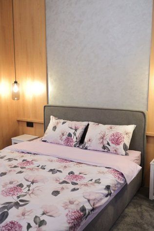 Комплект постільної білизни Бязь Gold Lux - &laquo;Гортензія з ліловим&raquo;, 1,5 спальний, 50x70 2шт, без резинки 692300 фото