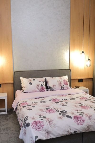 Комплект постільної білизни Бязь Gold Lux - &laquo;Гортензія з ліловим&raquo;, 1,5 спальний, 50x70 2шт, без резинки 692300 фото