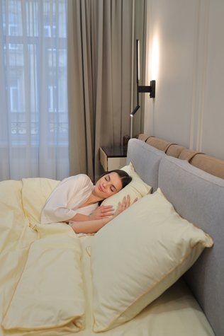Підковдра Сатин Оздоблена білим кантом &laquo;Лимонна&raquo;, 200x220, Білий 431400 фото